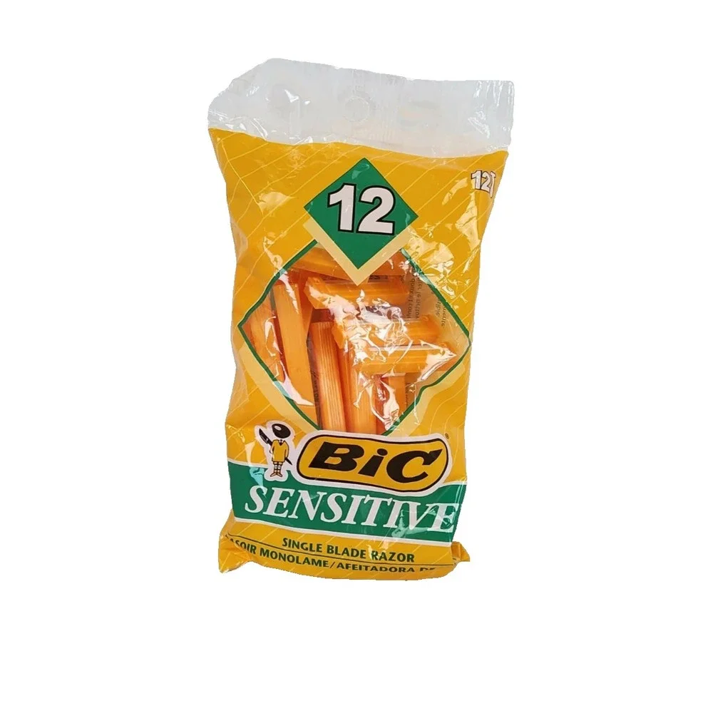 Bic Sensitive Single Blade Razors 12‎ Count Disposable for Sensitive Skin